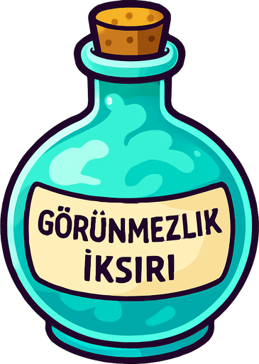 görünmezlik iksiri.
In-Game asset.  2d.  High contrast.  No shadows