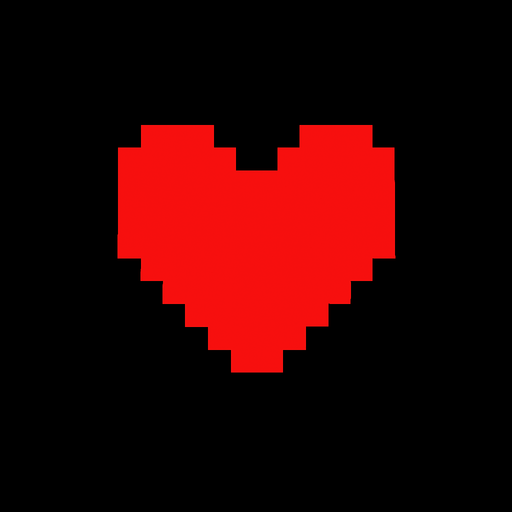 un corazon pixeleado al estilo de DELTARUNE u Undertale.
In-Game asset.  2d.  High contrast.  No shadows