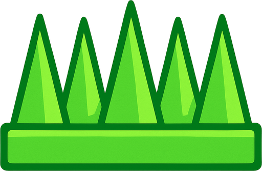 Spikes 2d game green.
In-Game asset.  2d.  High contrast.  No shadows