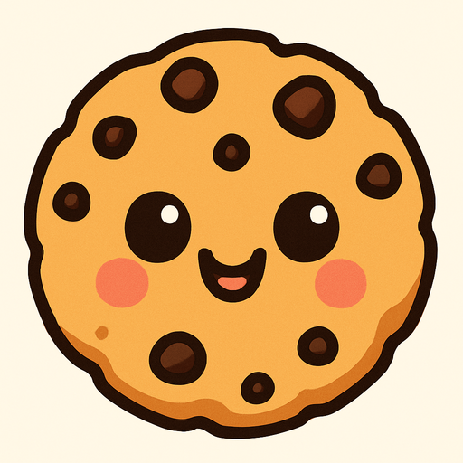 Bana tatlı üzerinde bir yüz olan kurabiye çiz.
In-Game asset.  2d.  High contrast.  No shadows
