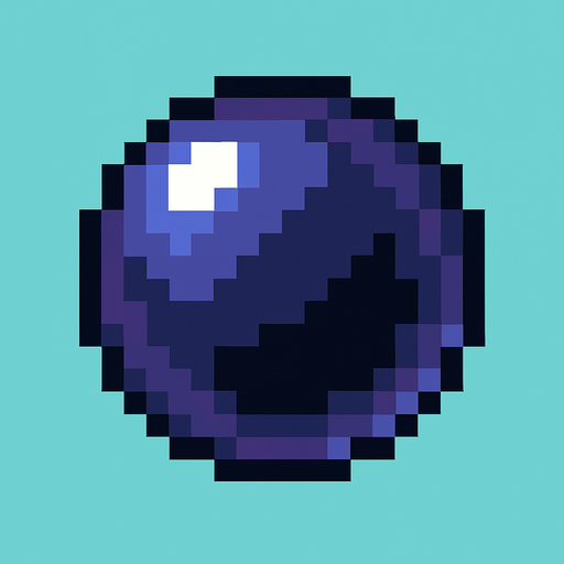 bala de cañon de pixeles.
In-Game asset.  2d.  High contrast.  No shadows