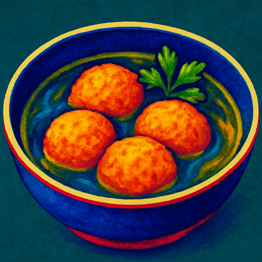 A bowl of fish meatballs in broth.