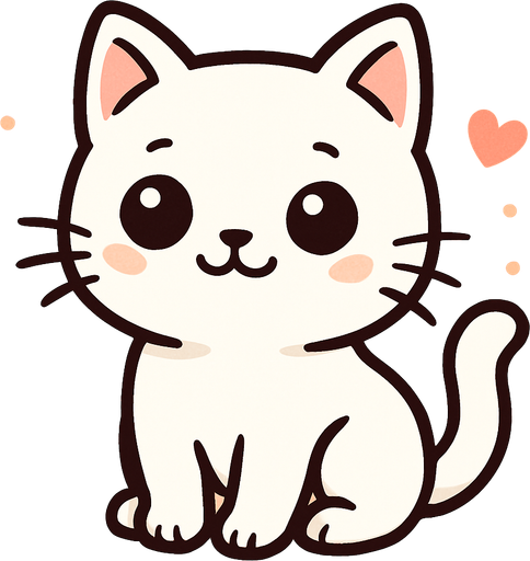 Cat backgraund sweet white.
In-Game asset.  2d.  High contrast.  No shadows