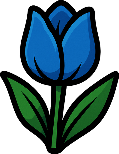 Tulip, blue.
In-Game asset.  2d.  High contrast.  No shadows