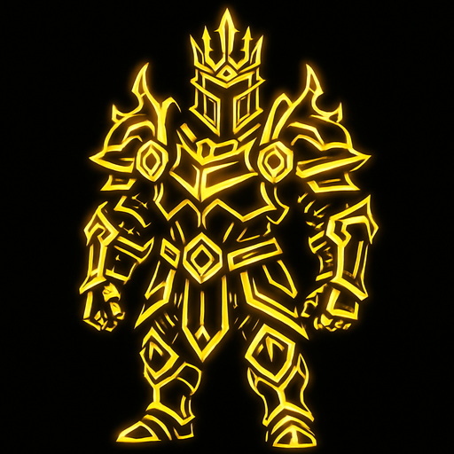 Armor grand master gold neon.
In-Game asset.  2d.  High contrast.  No shadows