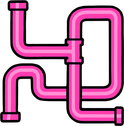 Tuyaux rose.
In-Game asset.  2d.  High contrast.  No shadows