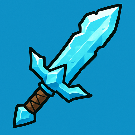 buz bir kılıç.
In-Game asset.  2d.  High contrast.  No shadows
