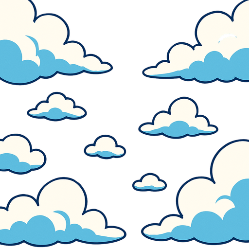 Fond d'écran ciel avec nuages.
In-Game asset.  2d.  High contrast.  No shadows