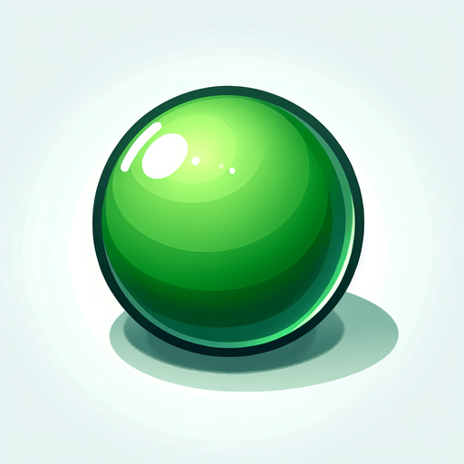 Ball for pop game plain green.
Single Game Texture. In-Game asset. 2d. Blank background. High contrast. No shadows.