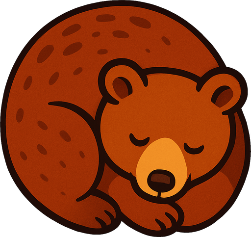 sleeping Bear top view.
In-Game asset.  2d.  High contrast.  No shadows