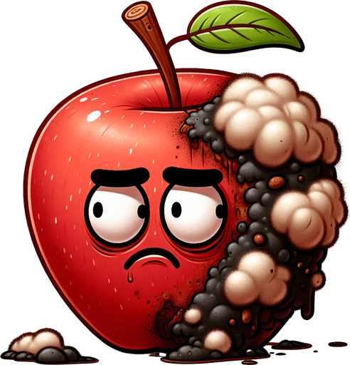 cartoon rotten apple