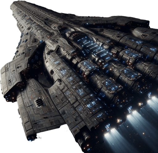 top down battle ship alien on space.
Single Game Texture.  space full of stars background