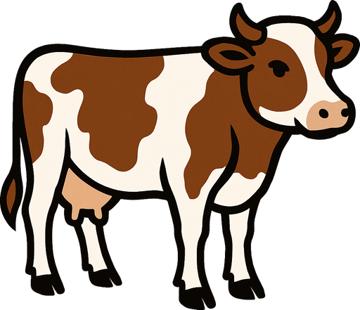 inek kahverengi beyaz..
In-Game asset.  2d.  High contrast.  No shadows