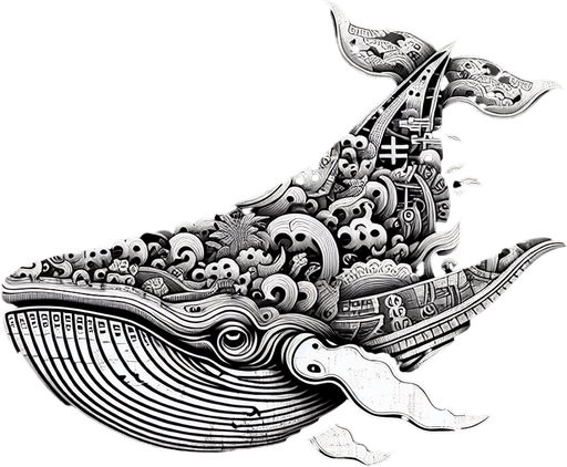 殿様鯨.
Single Game Texture. In-Game asset. 2d. Blank background. High contrast. No shadows.