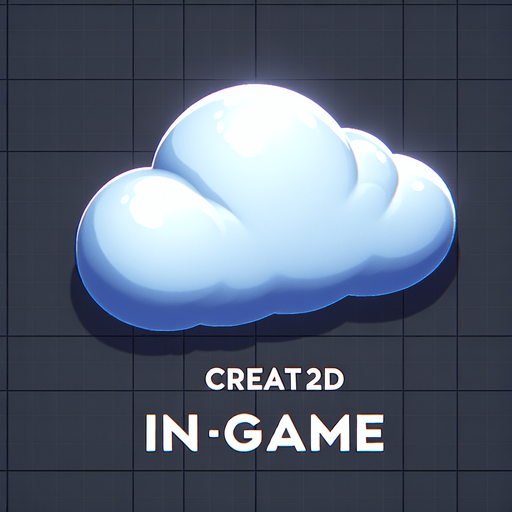 A single cloud.
Single Game Texture.  In-Game asset.  2d.  Blank background.  High contrast.  No shadows