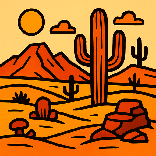desertscenery.
In-Game asset.  2d.  High contrast.  No shadows