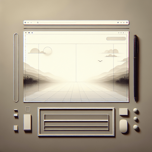 A clean and modern user interface for a minimalist document writing application, viewed flat and straight from the front as a desktop app UI. The screen is divided into two primary sections for maximum clarity and focus:

Top Section: A slim, horizontally aligned bar spans the entire width of the interface. This bar features a simple and elegant frame that segments it from the rest of the screen. It is intended for displaying document-related information (e.g., file name or text content) but remains completely empty in this image. The frame is visually distinct, utilizing subtle shadows or thin outlines to highlight its separation from the rest of the interface, without overwhelming the design.

Bottom Section: The majority of the screen below the top bar is an expansive, completely blank space. This space represents the document area, kept pristine and uncluttered, ready for future content. The absence of text, icons, or additional elements enhances the clean and spacious aesthetic..
Single Game Texture. In-Game asset. 2d. Blank background. High contrast. No shadows.