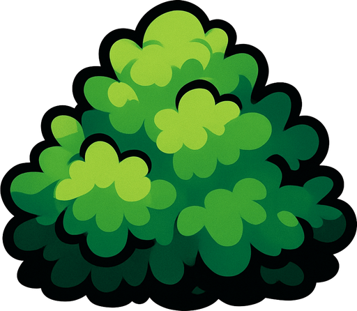 Bush.
In-Game asset.  2d.  High contrast.  No shadows