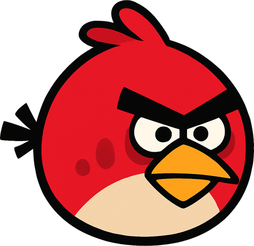 angry bird.
In-Game asset.  2d.  High contrast.  No shadows