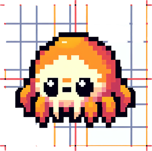 a cute orange-yellow spider, side view, pixel art, fangs, no shadow
Single Game Texture. In-Game asset. 2d. Blank background. High contrast. No shadows.