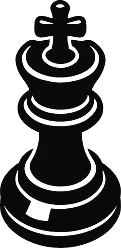 Chess king view from above.
In-Game asset.  2d.  High contrast.  No shadows