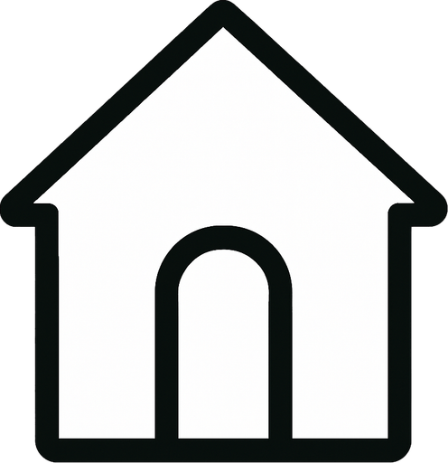 la figura de una casa color blanca simple para una interfaz.
In-Game asset.  2d.  High contrast.  No shadows