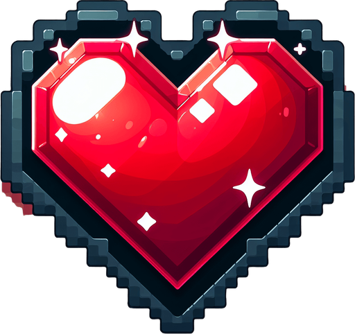 a red heart.
Single Game Texture.  In-Game asset.  2d.  Blank background.  High contrast.  No shadows