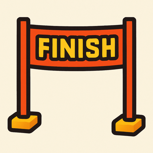 running finish line.
In-Game asset.  2d.  High contrast.  No shadows