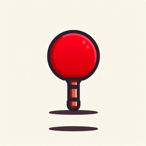 Red paddle..
Single Game Texture.  In-Game asset.  2d.  Blank background.  High contrast.  No shadows