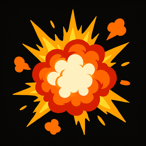 explosion.
In-Game asset.  2d.  High contrast.  No shadows