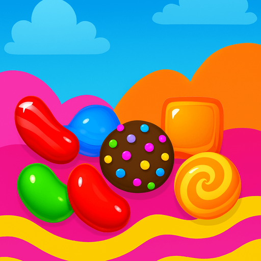 candy crush background.
In-Game asset.  2d.  High contrast.  No shadows