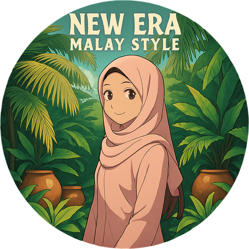 Anime style design for the round shape song cover of New Era Malay Style