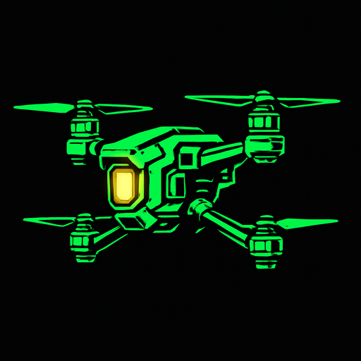 drone side view drone. cyberpunk theme, has yellow light. neon green color
In-Game asset.  2d.  High contrast.  No shadows