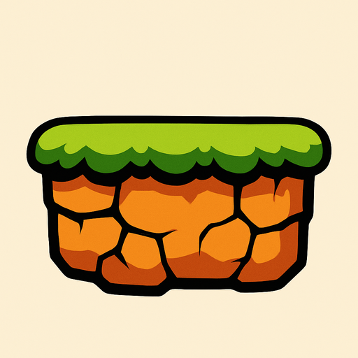 platform.
In-Game asset.  2d.  High contrast.  No shadows