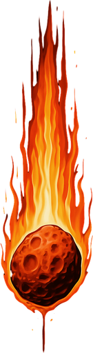 realistic vertical meteor.
In-Game asset.  2d.  High contrast.  No shadows