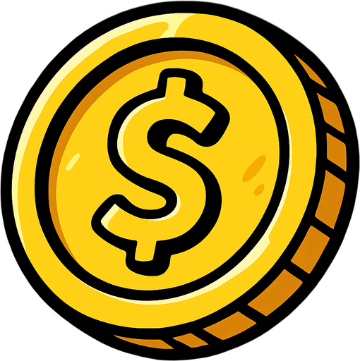coin.
In-Game asset.  2d.  High contrast.  No shadows