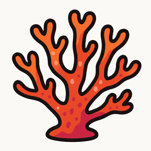 Coral.
In-Game asset.  2d.  High contrast.  No shadows