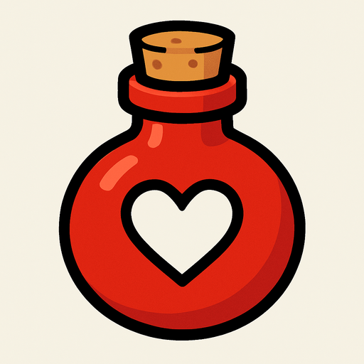 One life potion.
In-Game asset.  2d.  High contrast.  No shadows