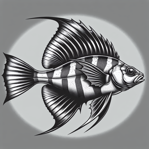 A realistic dartfish.
Single Game Texture. In-Game asset. 2d. Blank background. High contrast. No shadows.