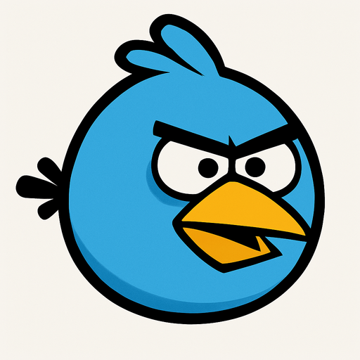 Angry Birds blue little bird.
In-Game asset.  2d.  High contrast.  No shadows