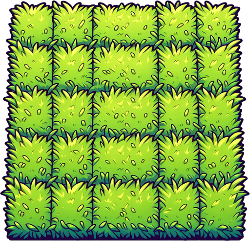 A repeating grassy field. Cartoon
Single Game Texture.  In-Game asset.  2d.  Blank background.  High contrast.  No shadows