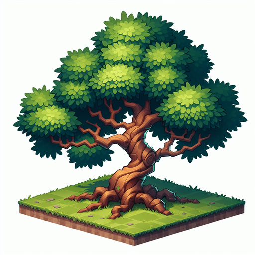 Tree.
Single Game Texture.  In-Game asset.  2d.  Blank background.  No shadows