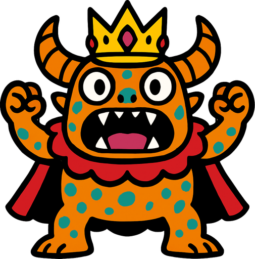 King monster.
In-Game asset.  2d.  High contrast.  No shadows