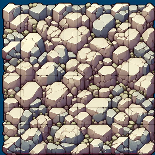 A square tileable rock terrain tile WITHOUT BBORDER.
Single Game Texture. In-Game asset. 2d.  No shadows. No Border