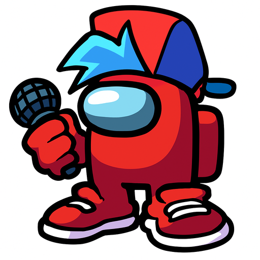 FNF among Us.
In-Game asset.  2d.  High contrast.  No shadows