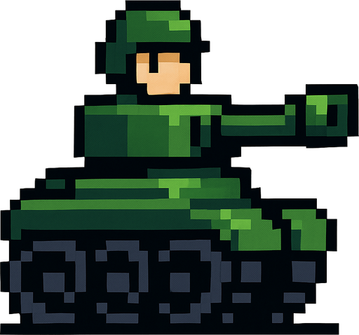 bana pixel mini asker tankı yap.
In-Game asset.  2d.  High contrast.  No shadows