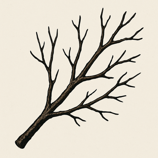 Rama, algo realista.
In-Game asset.  2d.  High contrast.  No shadows