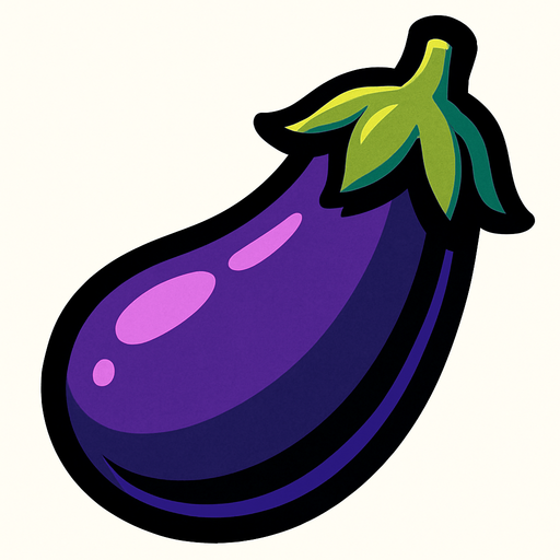 Patlıcan.
In-Game asset.  2d.  High contrast.  No shadows