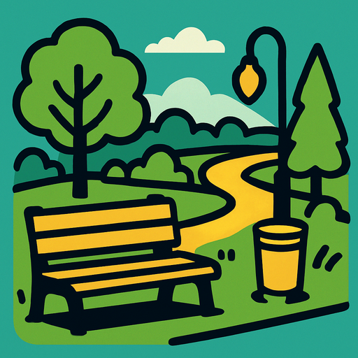 park.
In-Game asset.  2d.  High contrast.  No shadows