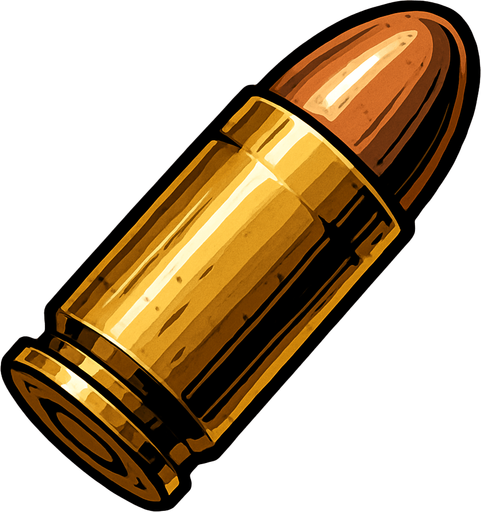Bala realista.
In-Game asset.  2d.  High contrast.  No shadows